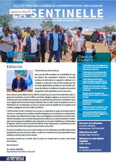 Bulletin trimestriel du bureau de l’OMS au Burundi : octobre – novembre – décembre 2025