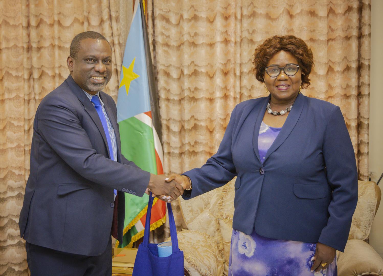 Dr Karamagi Visit to Josephine Lagu Vice President for Service Cluster