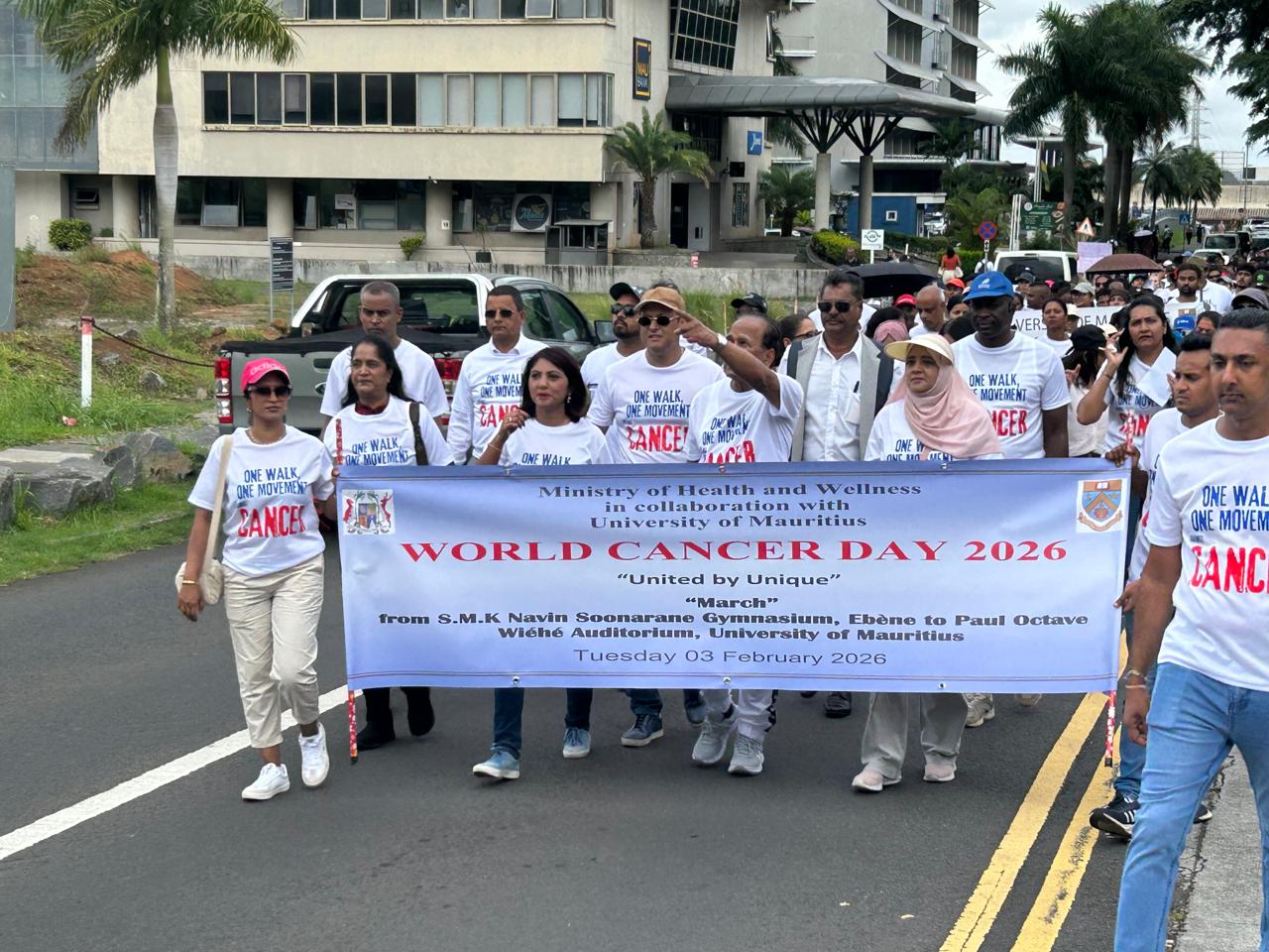 WHO joins the Ministry of Health and Wellness in the Sensitization March against cancer