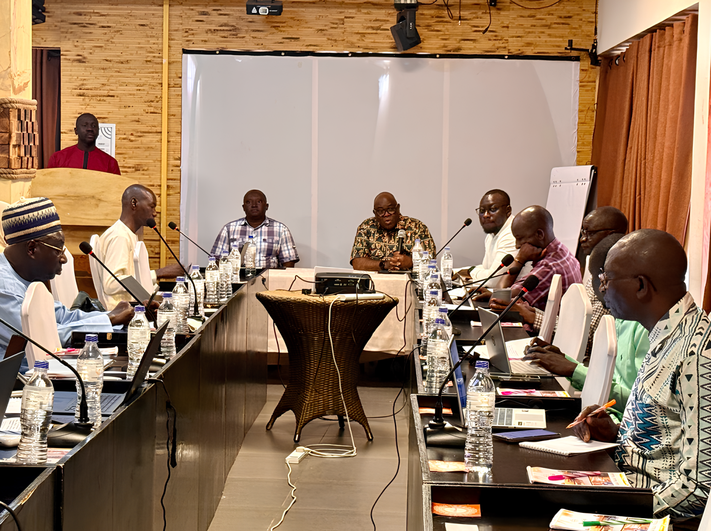 World Health Organization Health Planning Advisor, Dr. Selassi D’Almeida, leads technical discussions with national stakeholders during the engagement on strengthening health research governance and ethics systems in The Gambia.