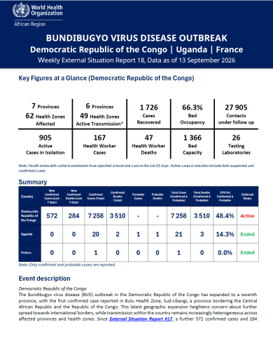 EBOLA BUNDIBUGYO VIRUS DISEASE OUTBREAK Democratic Republic of the Congo | Uganda Weekly External S…