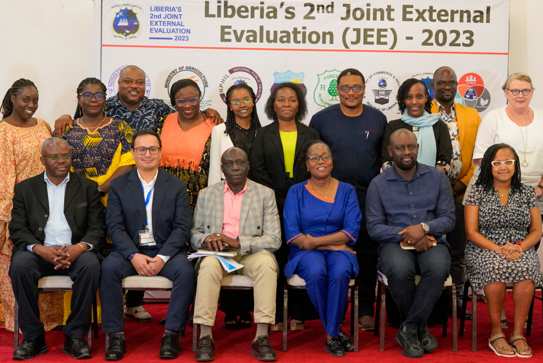 Hon Minister of Health, WHO Country Representative with External Evaluators after the JEE for Liberia 