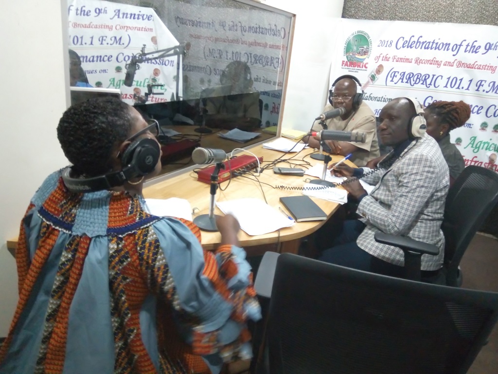 Mrs. Zainab S. Snoh, WHO National IPC Officer and Mr. Garrison Kerwillain, MOH IPC Coordinator creating public awareness on IPC measures during a live radio talk show in Monrovia
