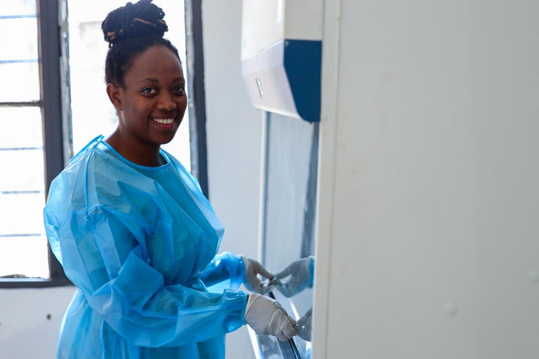 Jacqueline Mukanshuti, a laboratory technician at Butaro Hospital