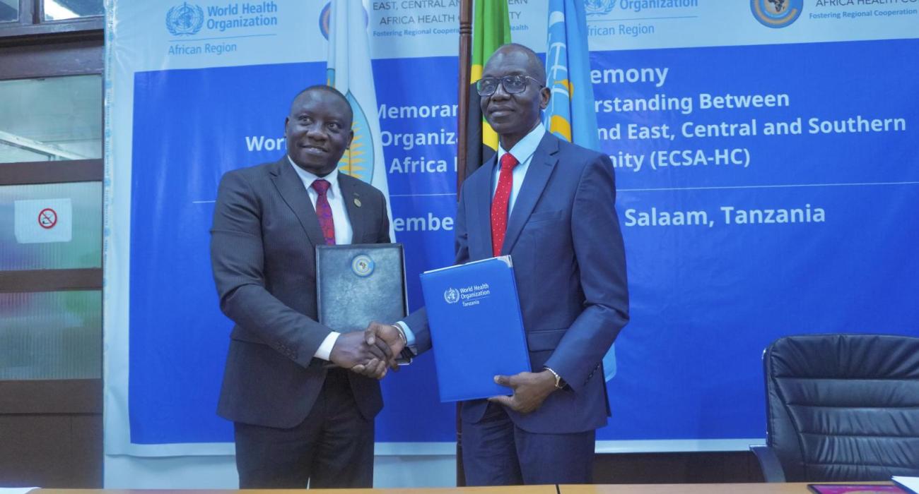 WHO and ECSA-HC strengthen regional health cooperation through Memorandum of Understanding