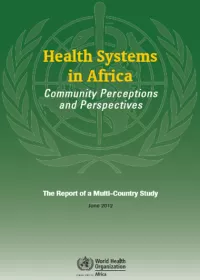 Health Systems in Africa: Community Perceptions and Perspectives