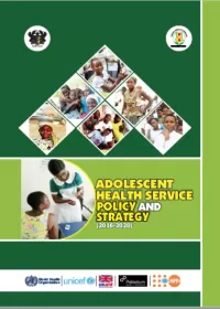 Adolescent Health Service Policy and Strategy, 2016-2020