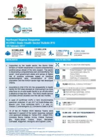 Borno Health Sector Bulletin #19, 19 February 2017