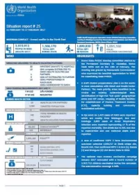 Nigerian Crisis WHO Situation Report | Issue #25, 11-17 February 2017