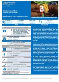 Nigerian Crisis WHO Situation Report | Issue #22, 21-27 January 2017