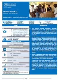 Nigerian Crisis WHO Situation Report | Issue #21, 14-20 January 2017