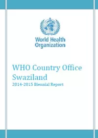 Swaziland WHO Country Office: Biennial Report 2015-2016