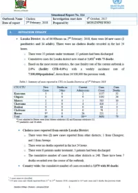 Zambia Cholera Outbreak Situation Report - 2 February 2018