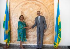 Dr Moeti Matshidiso meeting with HE Paul Kagame, President of Rwanda