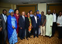 A group photo with Nigerian Hon MoH Prof. Isaac Folorunso Adewole