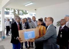Official ceremony, medicines given to the sanitary authorities of DRC for cholera response in Kinshasa