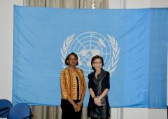 Dr Moeti and Mrs Kim BOLDUC (Humanitarian Coordinator, DRC)