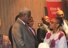 Chairman of the African Union Commission congratulating Dr Moeti