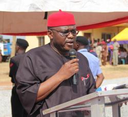 08 Honorable Minister of Health Prof Onyebuchi Chukwu delivers the Presidents address at the 2013 World AIDS Day