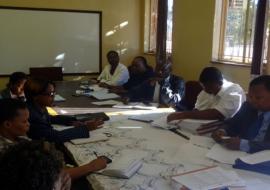 Mahalapye DHMT staff and MOH Team in a meeting. April 23, 2013