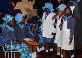 Eastview nursery school performing a play about immunization