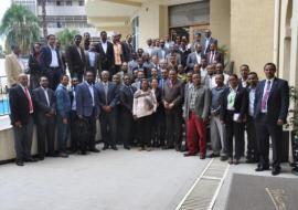 Participants of the stakeholders workshop to finalize and validate the pharmaceutical manufacturing development strategy and action plan, Addis Ababa, 2 June 2015.