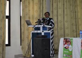 Dr Afisa Zackaria delivering the Keynote Address on behalf of the First Lady of Ghana