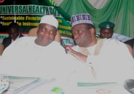 Honourable Minister of Health (right) and His Excellency, Governor of Sokoto State