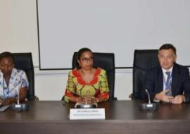Dr. Djamila Cabral, WHO Representative in Burkina (middle) during her opening remarks