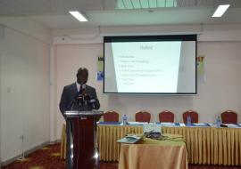 Dr Kyei-Faried giving updates on Tobacco Control efforts in Ghana