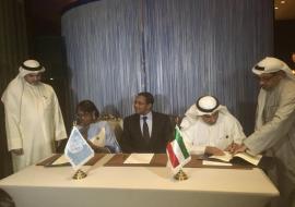 WHO Regional Director for Africa, Dr Matshidiso Moeti and The Director-General of the Kuwait Fund, H.E. Abdulwahab Al-Bader at the signing of the agreement - Photo: Kuwait Fund