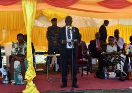 Vice President of Uganda H.E Edward Sekandi delivers remarks on behalf of the president 
