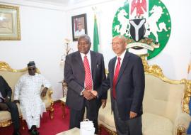 Plateau Deputy Governor welcoming WR to the Government House