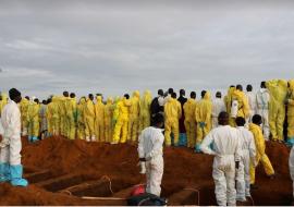 Volunteer burial teams have played a vital role in the disaster response