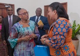 Dr Moeti interacting with the First Lady, Her Excellency Rebecca Akufo-Addo
