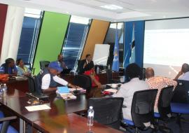 AFRO Consultants briefing WCO Staff at the conclusion of the mission