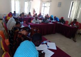Community health providers in a training session