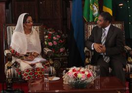 Dr. Tigest meeting with the President of Zanzibar, Dr. Ali Mohamed Shein