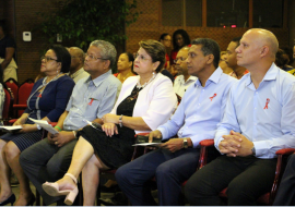 President Danny Faure, Health Minister Jean-Paul Adam and other dignitaries at the launching ceremony