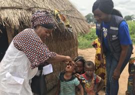 Polio ripost vaccination campaign in Bambari-Ouaka (IDPs Site Elevage)