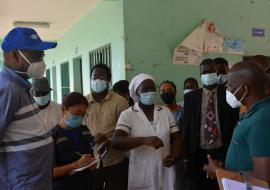 Visita conjunta da Organização Mundial da Saúde, com o Ministério da Saúde Pública à Região Sanitária de Biombo