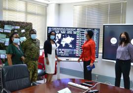 WHO’s SURGE team visiting the National Emergency Operation Centre at the Ministry of Defense Justice and Security, Gaborone