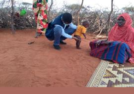 WHO Surveillance Officer Abdisalan Muktar Ali investigating and verifying of the Mohammed, the child that was suspected acute flaccid paralysis (AFP). 
