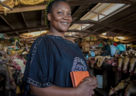 Mrs Agnonkhese at the market in Abuja 