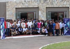 Photo du groupe - participantes et participants de l'OMS à la retraite du Bureau à Lubumbashi