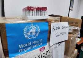 WHO donates blood drive and HAT supplies to MOH