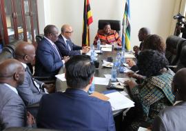 The WHO team meeting Rt. Hon. Robinah Nabbanja, the Prime Minister of the Republic of Uganda