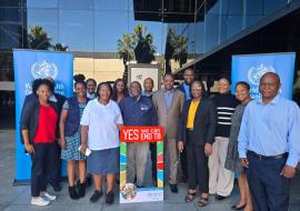 WHO Botswana staff during TB awareness campaign