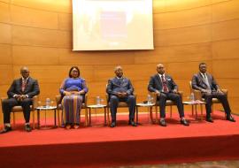 Vue du presidium de la cérémonie d'ouverture de l'atelier de validation du PNDRHS