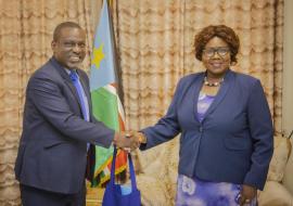 Dr Karamagi Visit to Josephine Lagu Vice President for Service Cluster